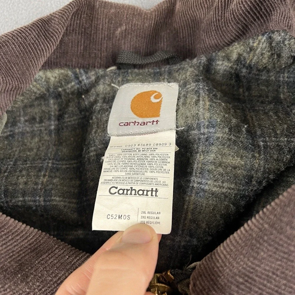 Vintage Carhartt Jacket Mens 2XL Green Barn Coat Blanket Lined Workwear Thrashed - Picture 5 of 10